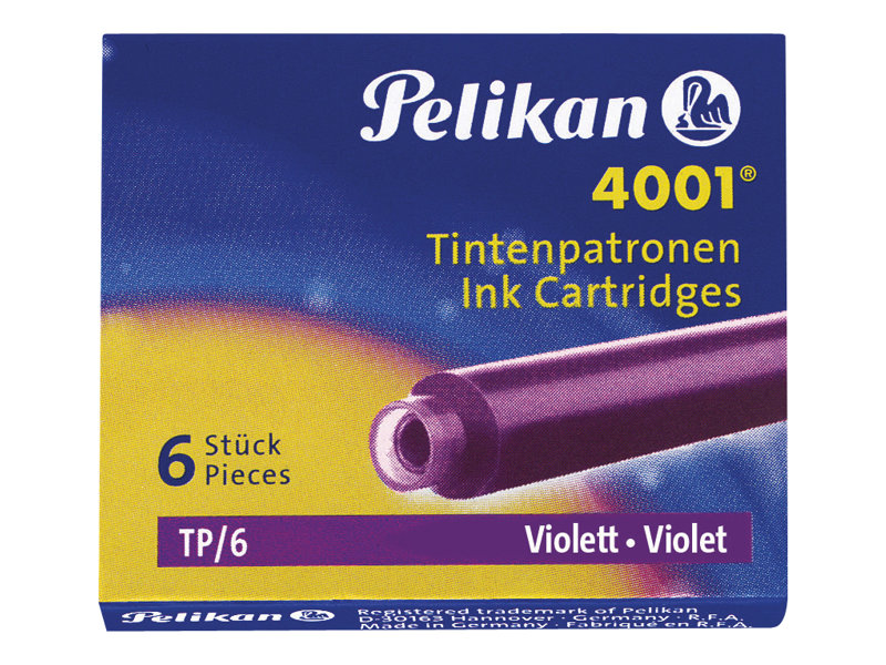 Pelikan 4001 TP/6 - Tintenpatrone - Violett (Packung mit 6) - fr Pelikano P481; R480; Junior P67