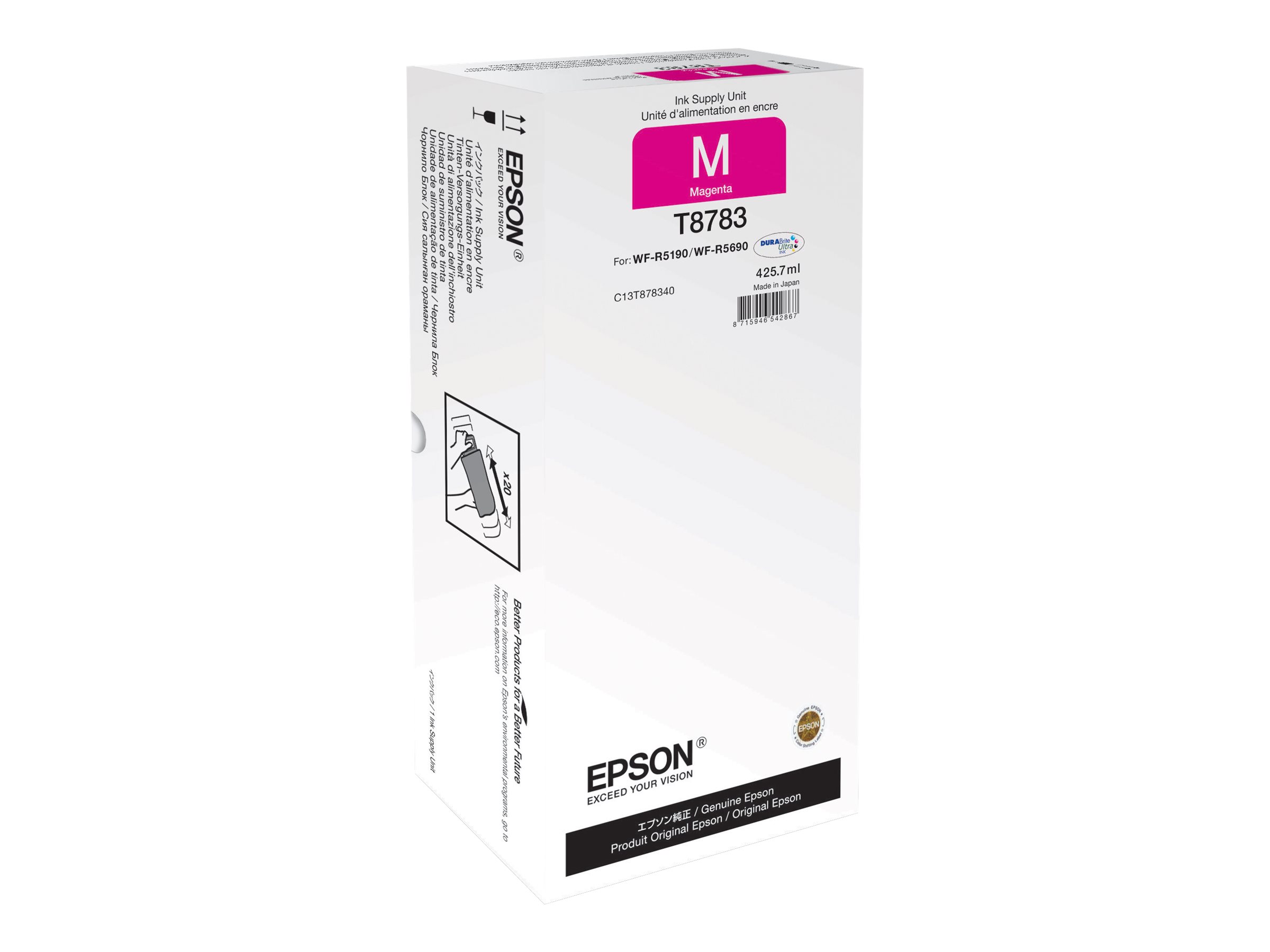 Epson T8783 - 425.7 ml - Magenta - Original - Nachflltinte - fr WorkForce Pro WF-R5190, WF-R5190DTW, WF-R5690, WF-R5690DTWF, W