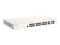 D-Link Nuclias Cloud-Managed DBS-2000-28P - Switch - Smart - 24 x 10/100/1000 (PoE+) + 4 x Kombi-Gigabit-SFP - an Rack montierba