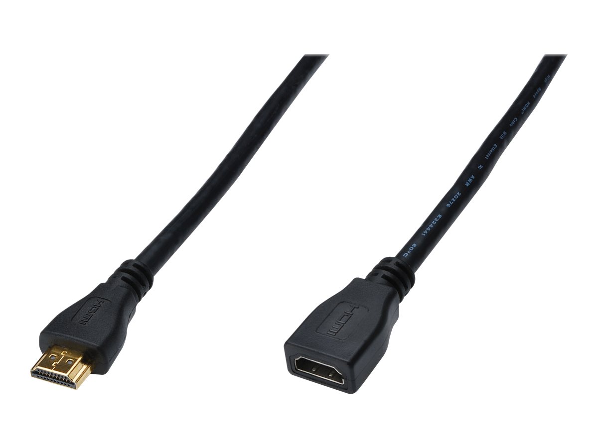 ASSMANN HDMI High Speed - HDMI-Verlngerungskabel mit Ethernet - HDMI weiblich zu HDMI mnnlich - 3 m - Dreifachisolierung - Sch