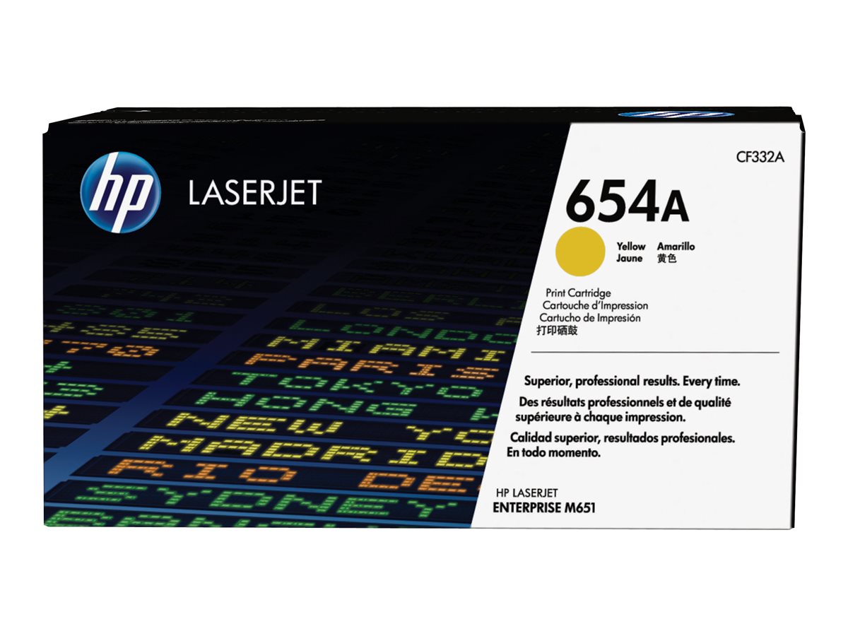 HP 654A - Gelb - Original - LaserJet - Tonerpatrone (CF332A) - fr Color LaserJet Enterprise M651dn, M651n, M651xh; Color LaserJ