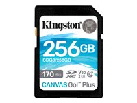 Kingston Canvas Go! Plus - Flash-Speicherkarte - 256 GB - Video Class V30 / UHS-I U3 / Class10 - SDXC UHS-I