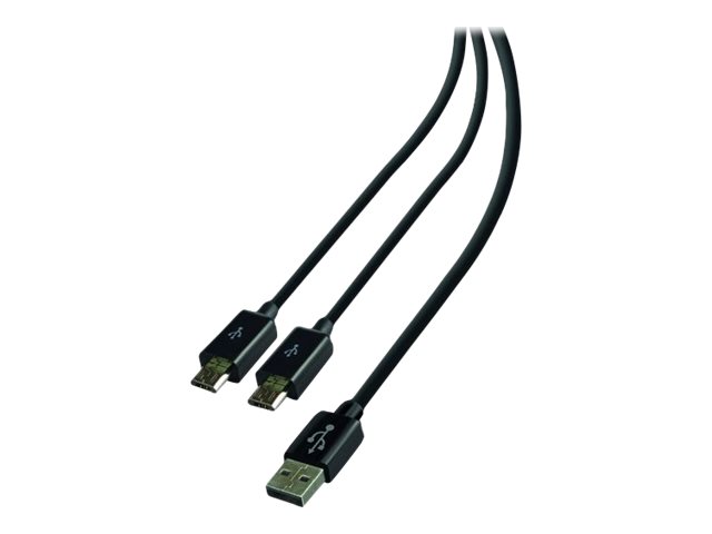 Steelplay Double Play & Charge - Lade-/Datenkabel - USB mnnlich zu Micro-USB Typ B mnnlich - 3 m - Schwarz - fr Sony PlayStat