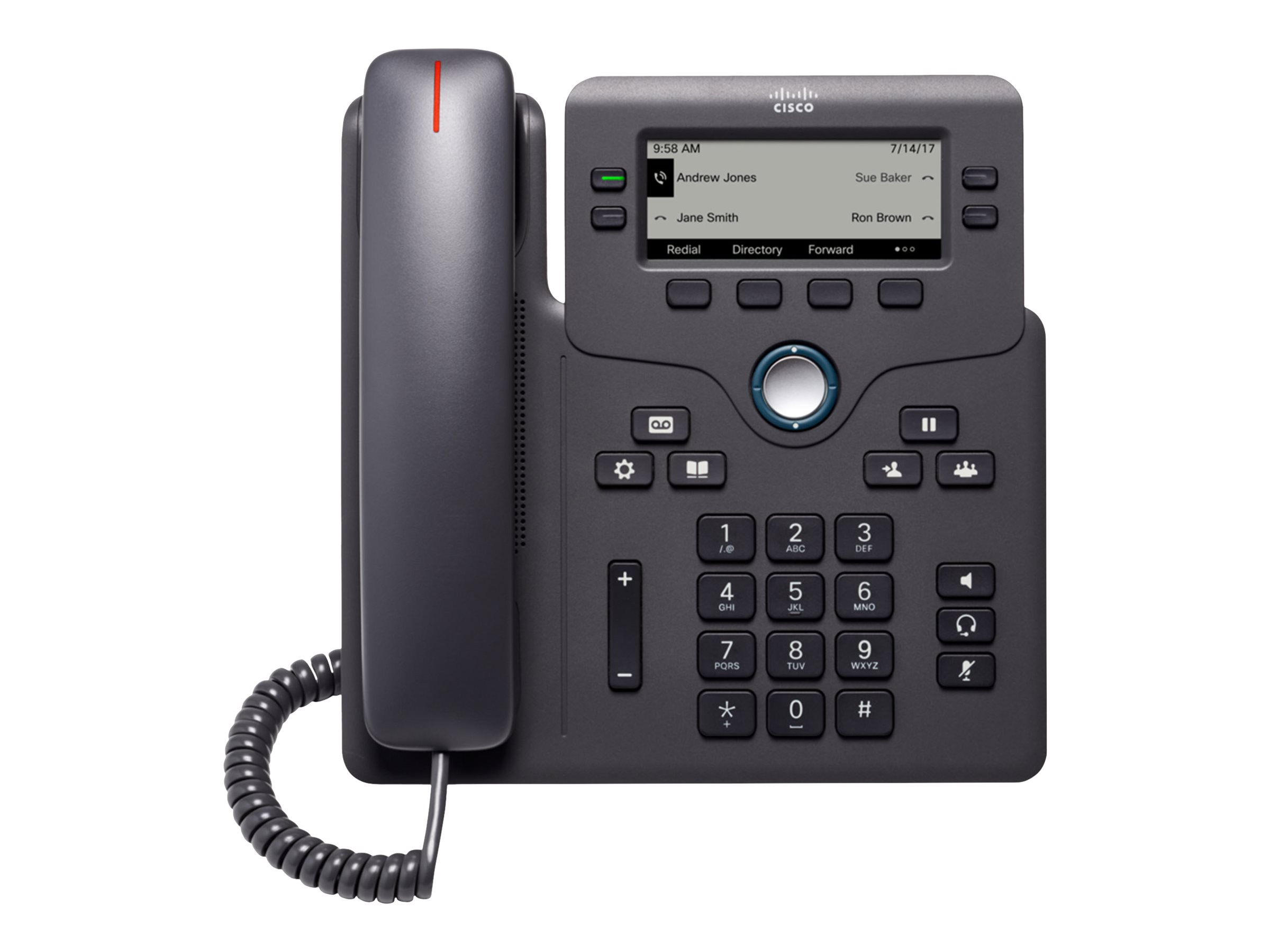Cisco IP Phone 6841 - VoIP-Telefon - SIP, SRTP - 4 Leitungen - holzkohlefarben